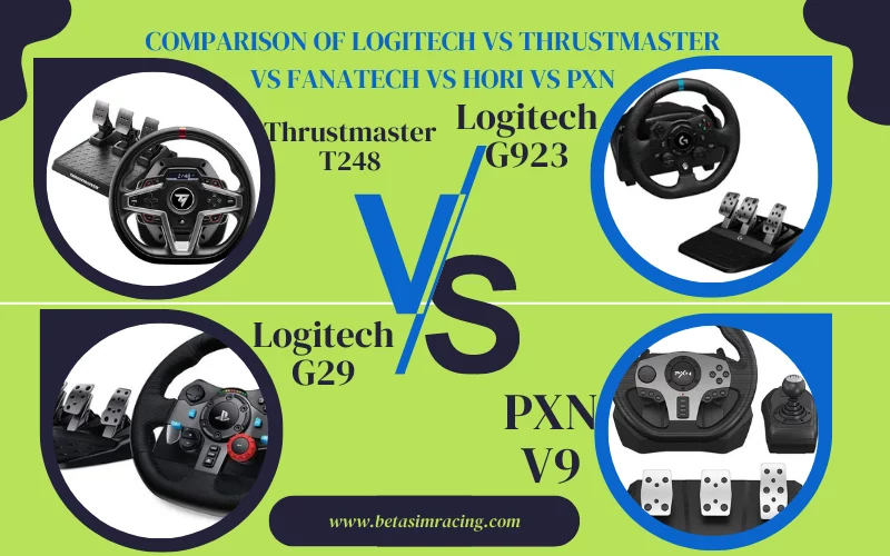 Comparison of Logitech vs Thrustmaster vs Fanatech vs Hori vs PXN