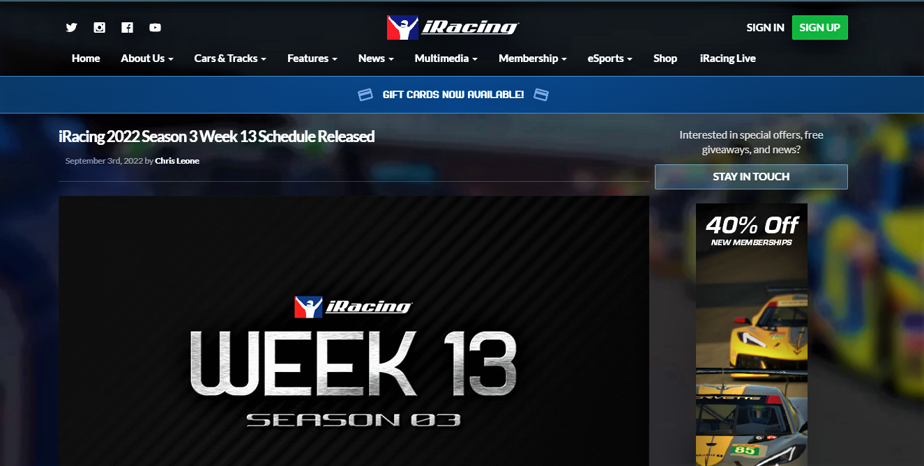 iRacing Weekly Planner