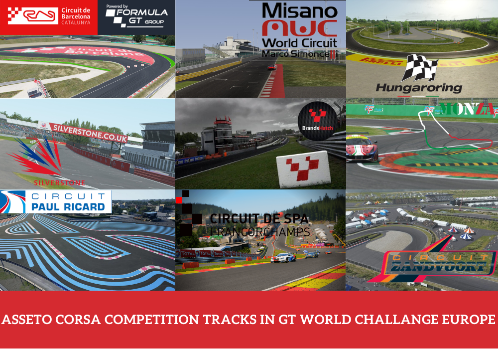 Asseto Corsa Competition Tracks in Europe