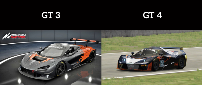 GT3 VS GT4 CARS
