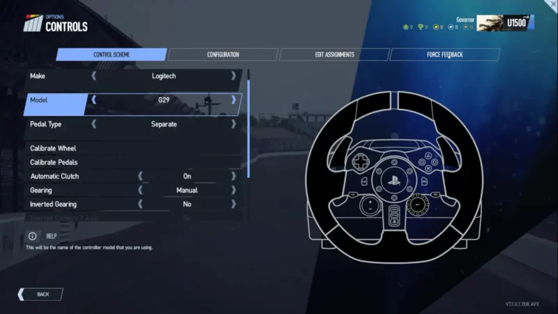 Project CARS 2 Controller Settings