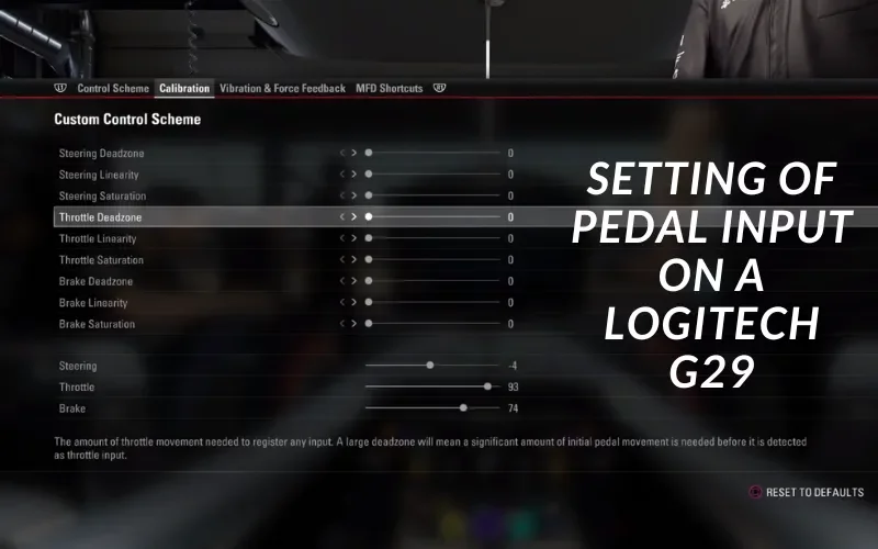 Setting of the Pedal Input on A Logitech G29