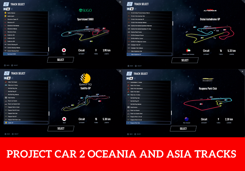 Project Car 2 Oceania and Asia Tracks