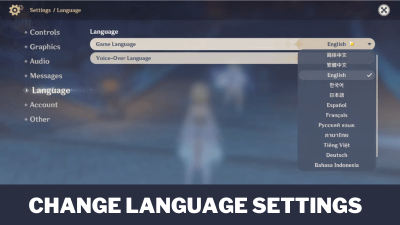 Change Language Settings