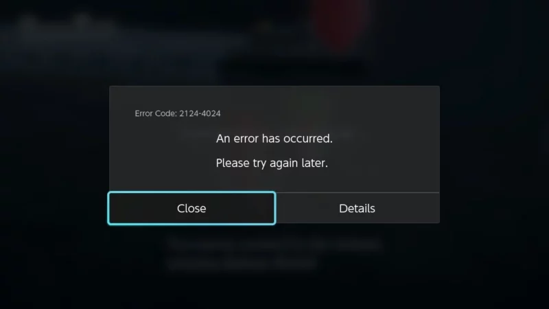 What is Error Code 2124 on Nintendo Switch