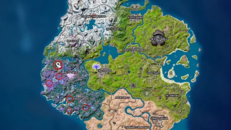 Geyser Locations in Fortnite