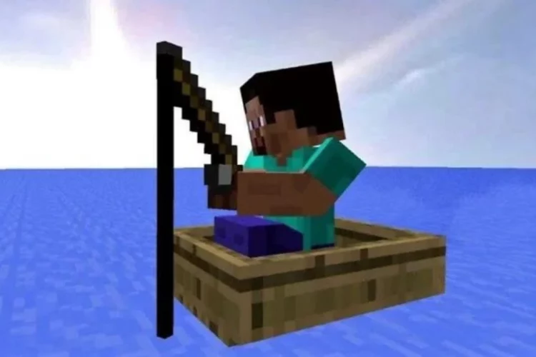 Crafting a Fishing Rod in Minecraft